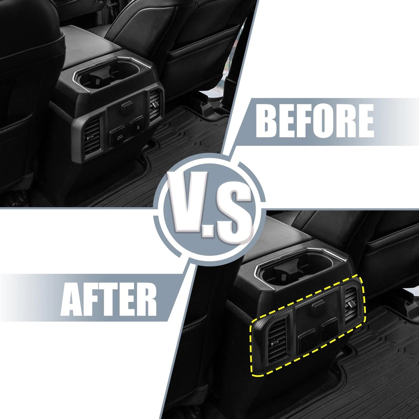 Carbon Fiber Rear AC Vent Outlet Cover for Ford F150 (2015-2023)