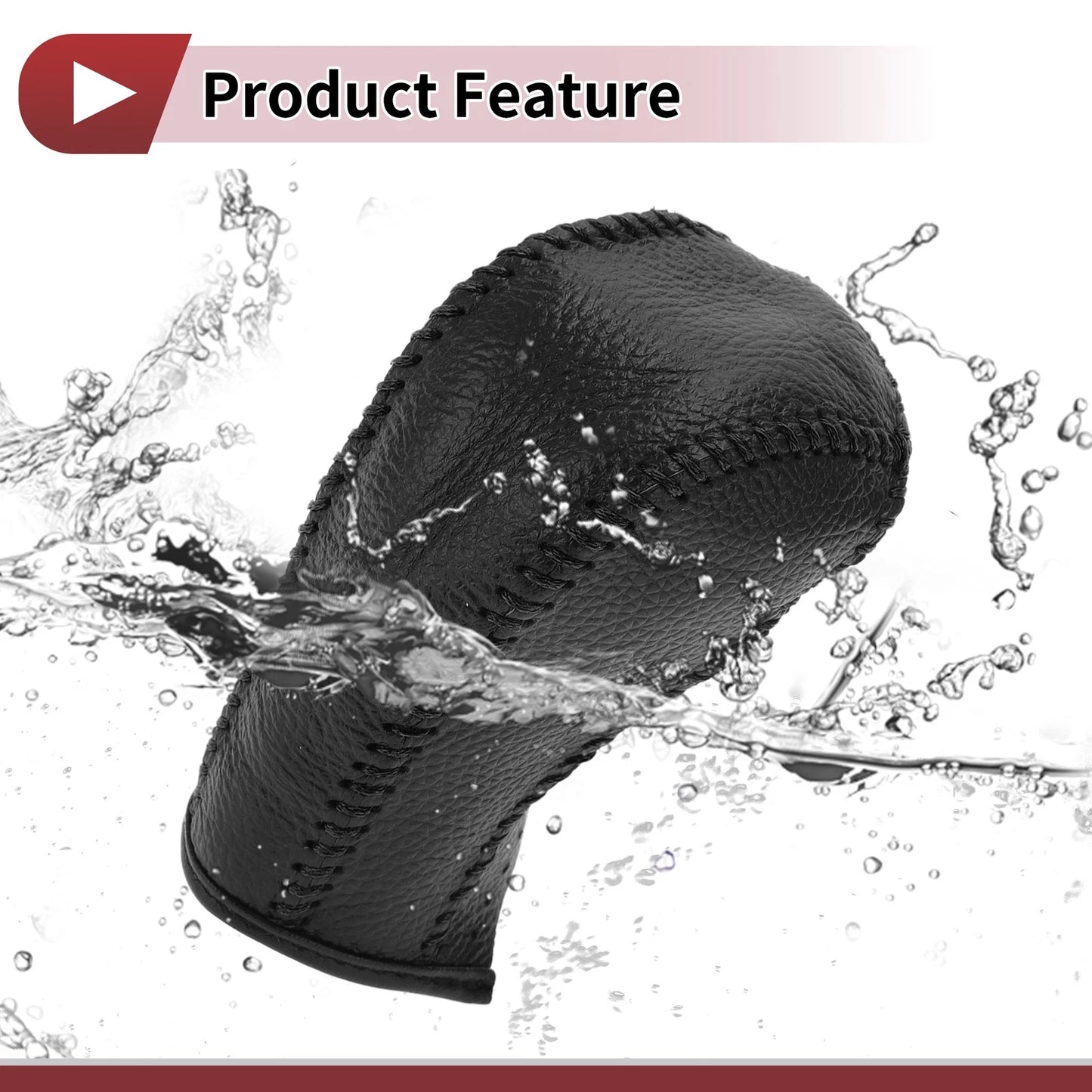 Pebbled Gear Shift Knob Cover Black Faux Leather for Chevrolet Cruze
