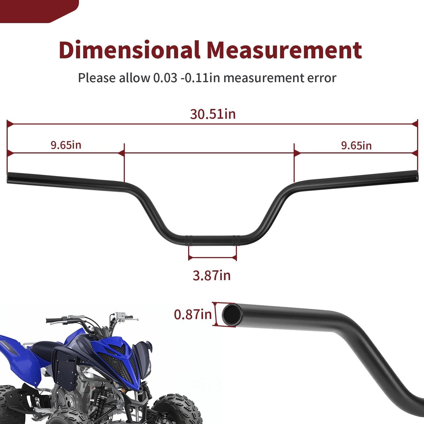 Heavy Duty HandleBar for Yamaha Raptor 700 YFM700 YFM700R (2013–2024)
