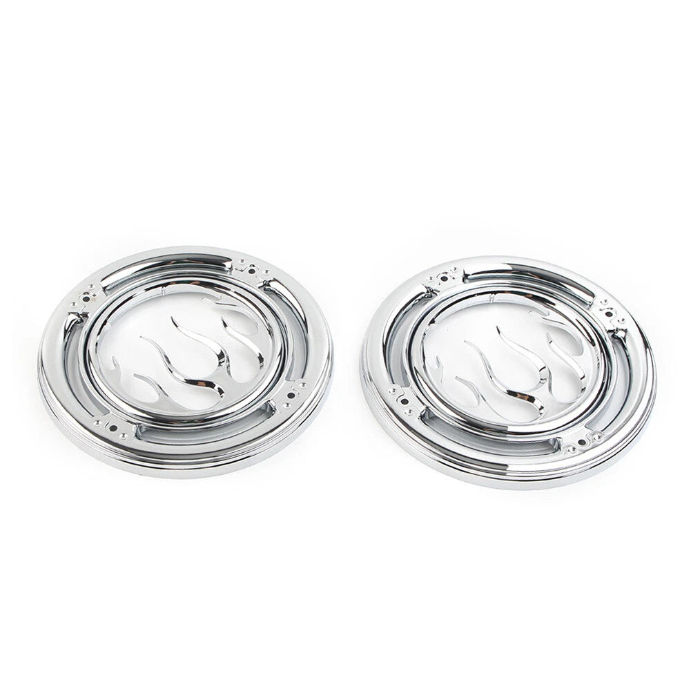 Chrome Rear Speaker Accent Trim Covers for Harley Electra Street Tri Glide