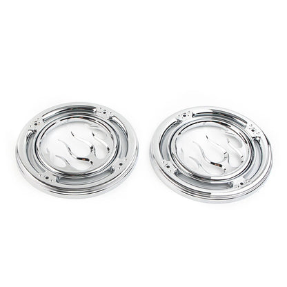 Chrome Rear Speaker Accent Trim Covers for Harley Electra Street Tri Glide