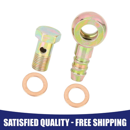 2 x 10mm Hose Barb Bolt Fittings Bolt Washer Kit for Motorcycle Car