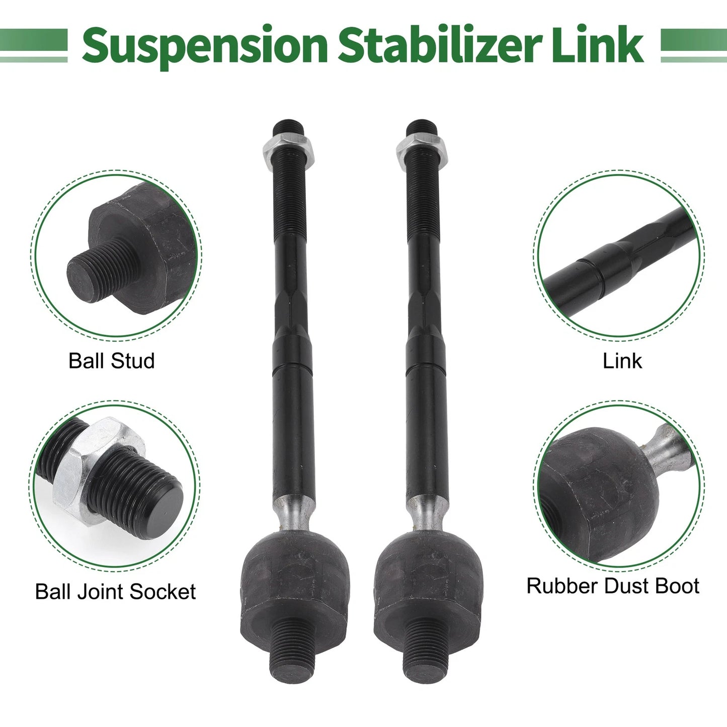 6 Pcs Front Suspension Kit Tie Rod Ends for Ford Expedition (2003-2023)