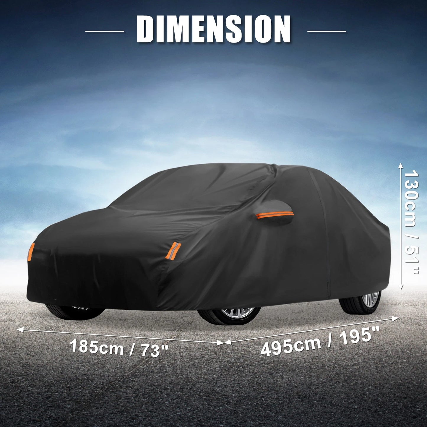 Waterproof Aluminum Film Car Cover for Toyota Camry (2007-2022) Black
