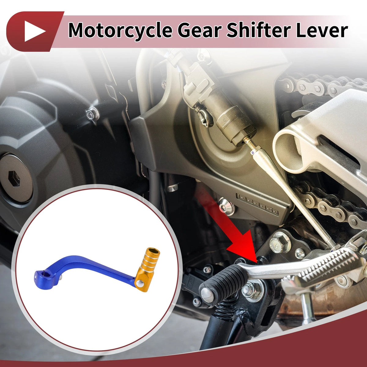 Folding Motorcycle Gear Shifter Lever for Honda CRF110F (2013-2018) Blue Gold
