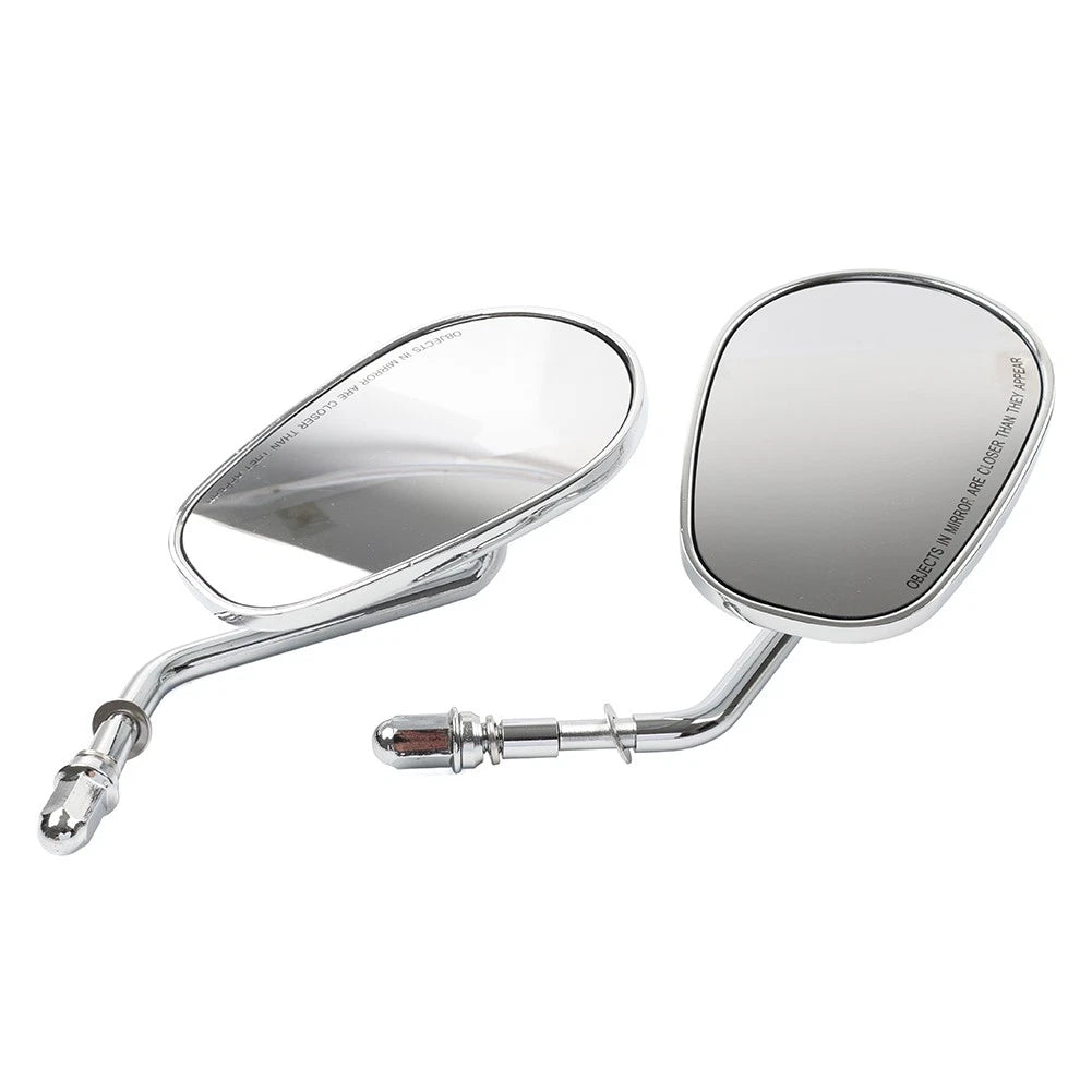 Teardrop Short Stem Chrome Side Mirrors for Harley Electra Glide