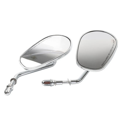 Teardrop Short Stem Chrome Side Mirrors for Harley Electra Glide