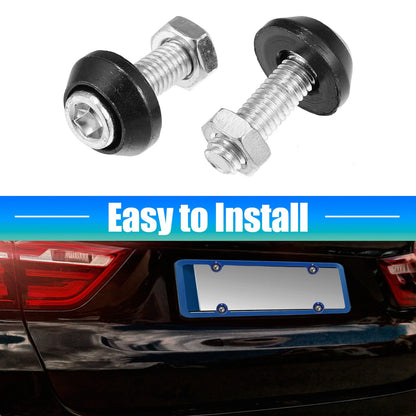 20 x Aluminum Alloy License Plate Bolt M6 Screw Nut for Car/Motorcycle Black