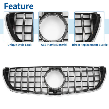 Front Upper Bumper Grille for Mercedes-Benz V-Class W477A (2020-2024) Black