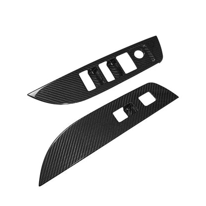 Real Carbon Fiber Window Lift Switch Panel Trim for Toyota GR Corolla 2023-2024