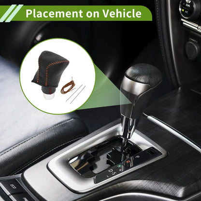 Car Gear Shift Knob Cover for Lexus ES300h 2018-2023 Pebbled Black Brown