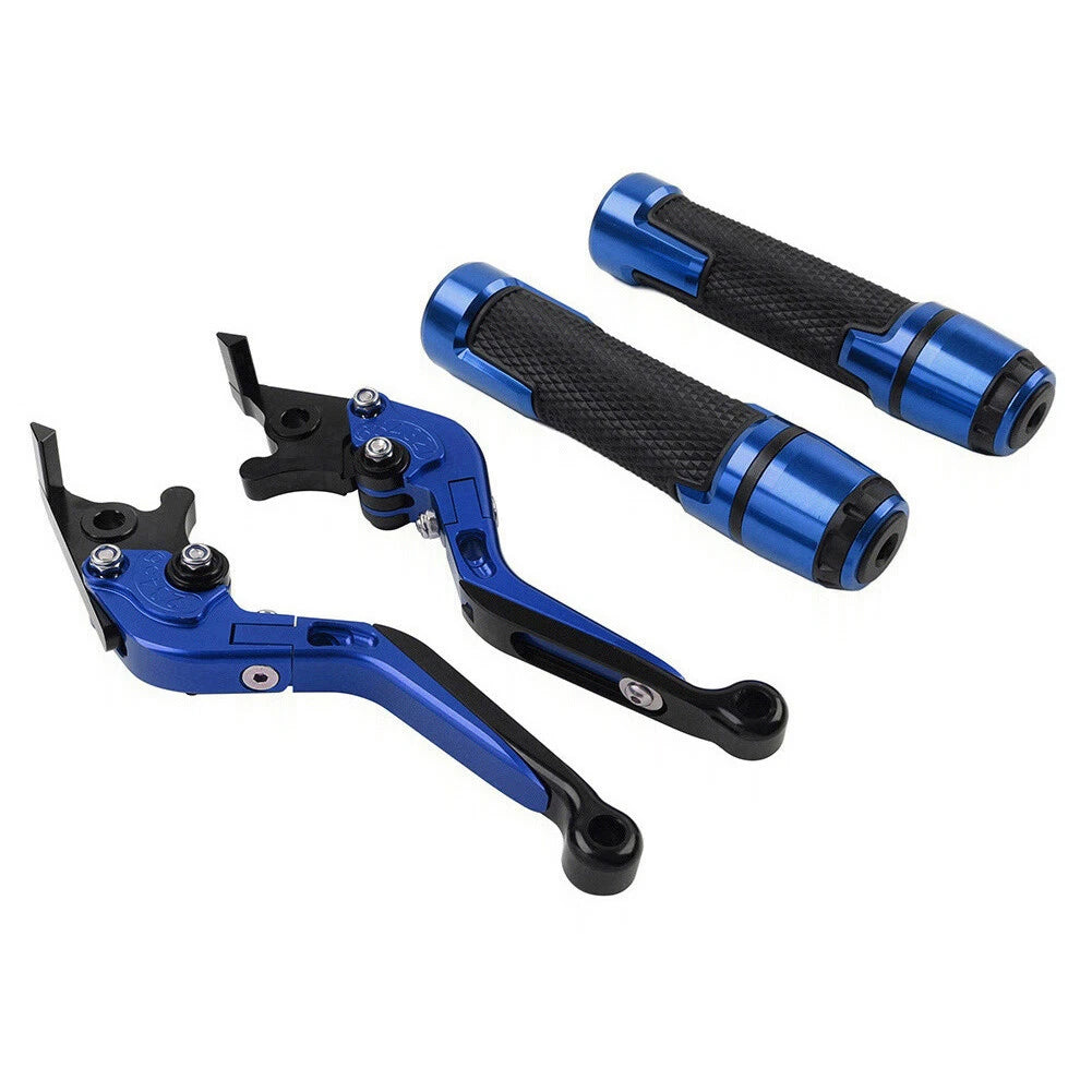 Blue Extendable Brake Clutch Lever Grip Set for Yamaha YZF R1 (2015-2023)
