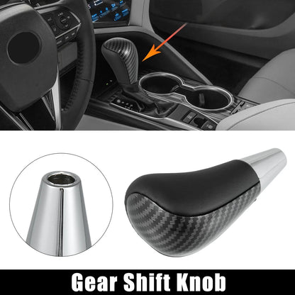 Faux Leather Gear Shift Knob for Toyota Lexus Carbon Fiber Pattern Black