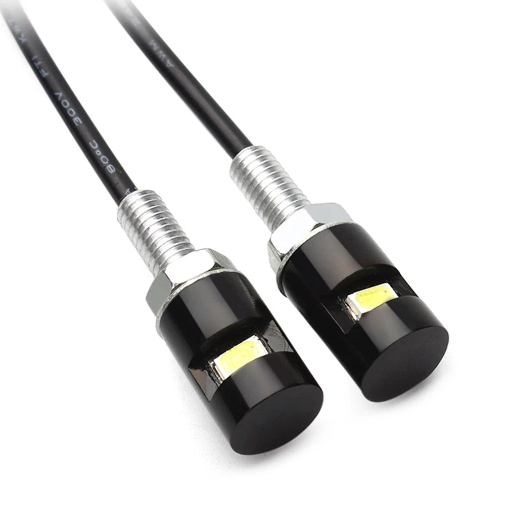 LED White Turn Signal Lights for Motorcycle Black License Plate