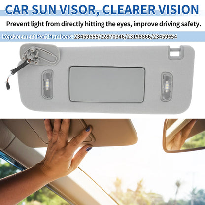 Left Side Sun Visor Gray for Chevrolet Silverado 1500 2500 3500 (2015-2018)