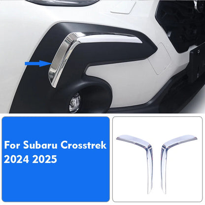 2 x Chrome Front Bumper Fog Light Cover Trims for Subaru Crosstrek (2024–2025)