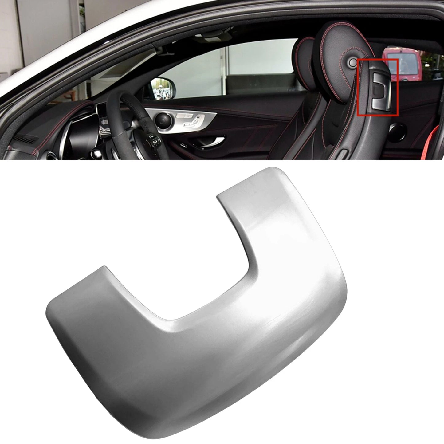 Chrome Seat Back Cover for Benz C Class W205 Coupe (2016-2023)