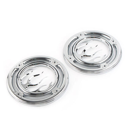 Chrome Rear Speaker Accent Trim Covers for Harley Electra Street Tri Glide