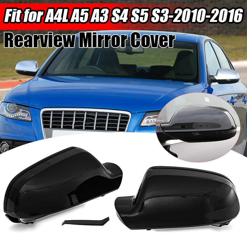 Glossy Black Mirror Covers for Audi A3 A4 A5 B8.5 (2013-2016)
