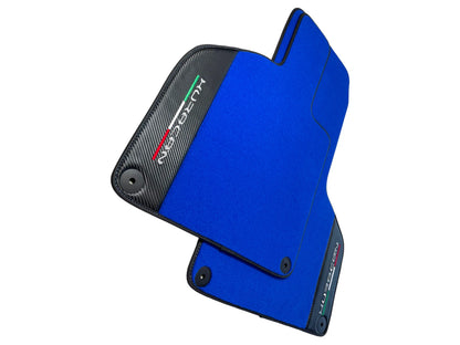 Blue Floor Mats for Lamborghini Huracan (2014-2023) - Carbon Fiber Leather