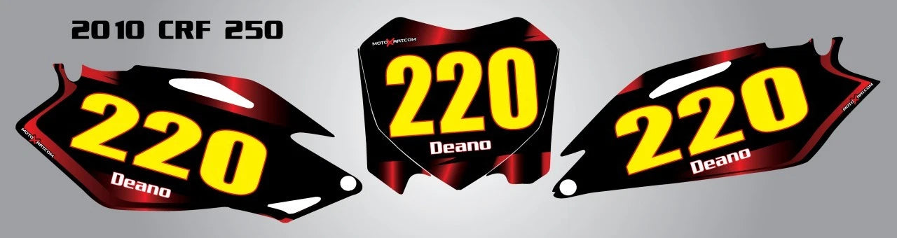 Custom Number Plates for Honda CRF 250 Decals Stickers (2010-2013)