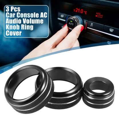 Knob Ring Cover for BMW F20 F22 F30 F31 Black Set of 3
