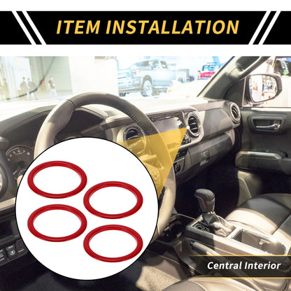 4 Pcs AC Vent Dashboard Decoration Rings for Toyota Tundra (2014–2021)