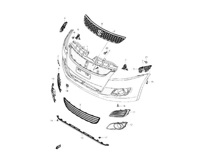 Upper Radiator Front Bumper for Suzuki Swift (2011-2017)