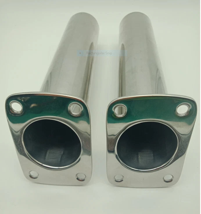 15° Fishing Rod Holder x 2 Stainless Steel Flush Mount for Various Boats