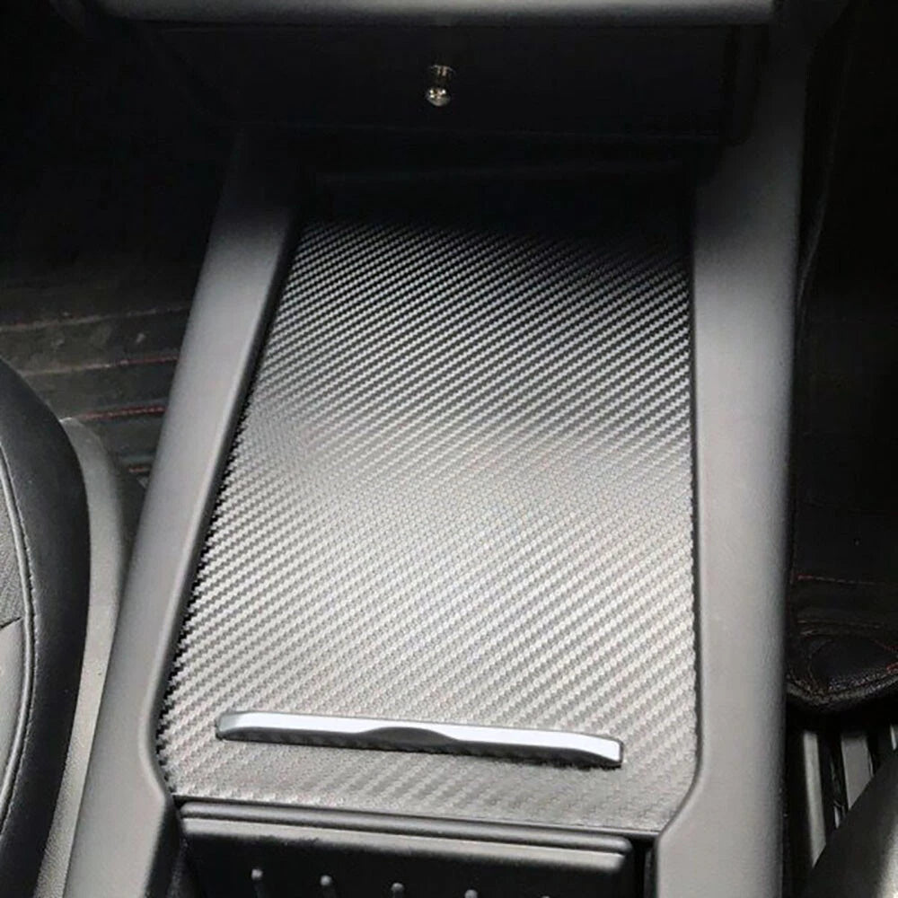 Carbon Fiber Center Console Armrest Box Sticker Cover for Tesla Model S, X