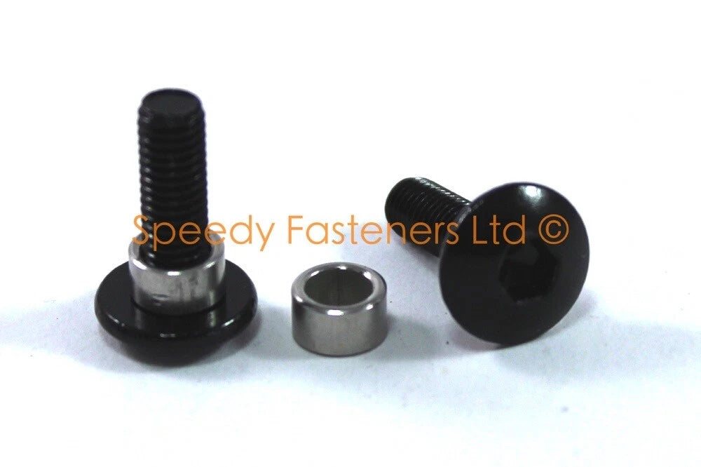 Bolt & Collar for Motorcycle Fairing – Black Anodised Aluminium
