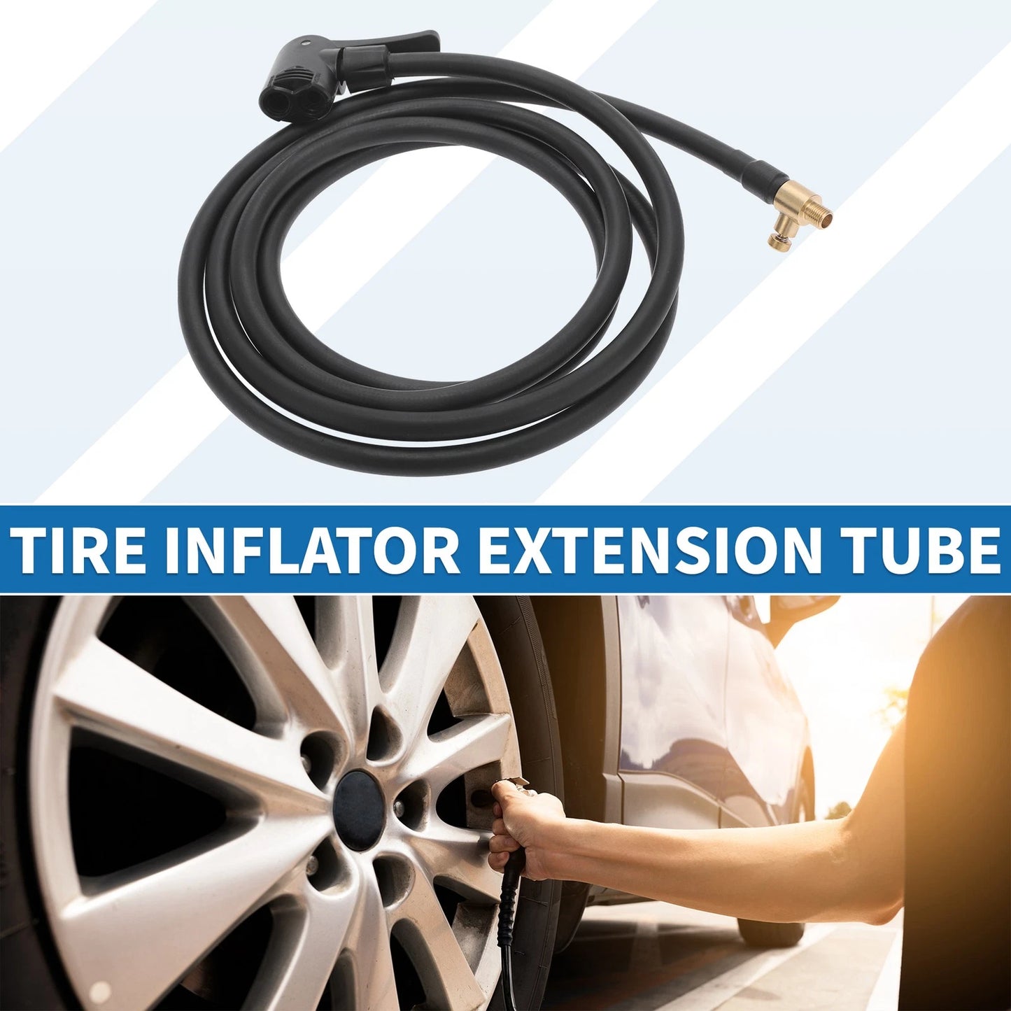 1pc 78.74in M8x0.8 Tire Inflator Tube 0.305in 32TPI for Car/Motorcycle