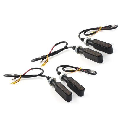 4x LED Mini Amber Turn Signal Lights for Cafe Racer Bobber