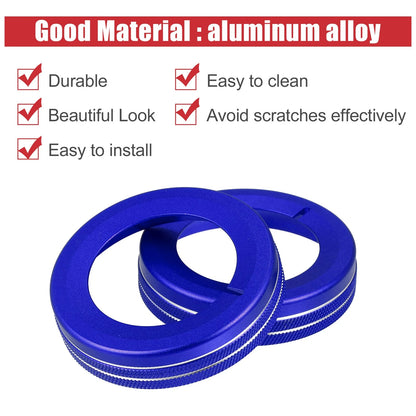 4 x Blue Aluminum Alloy Center Control Ring Knob Cover for Chevrolet Camaro