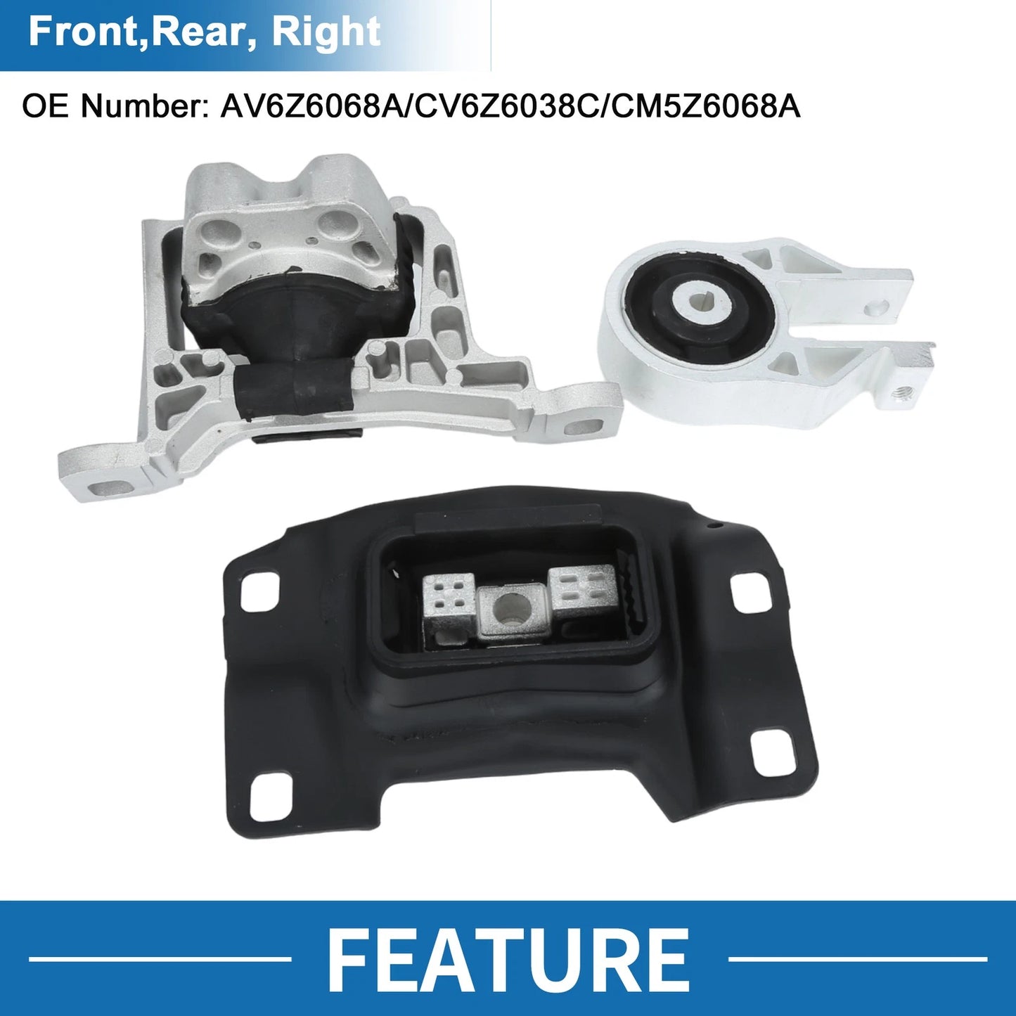 Engine Motor Trans Mount Set for Ford Escape 1.6L 2.0L 2.5L (2013-2016)