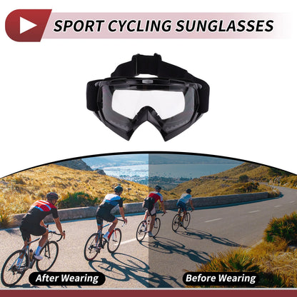 Goggles / 1 Set / Motorcycle Riding Goggles Transparent Lens Black Frame