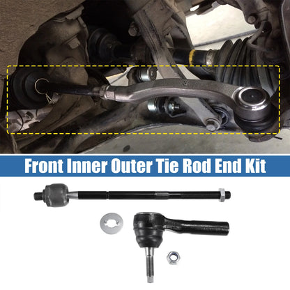 4 Pcs Front Inner & Outer Tie Rod End Link Set for Dodge Caravan