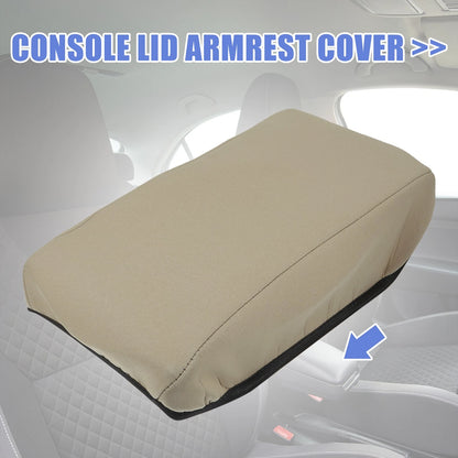 Neoprene Center Console Lid Armrest Cover Beige for Ford Edge (2015-2022)
