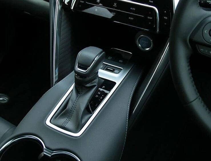 Interior Gear Shift Panel Cover for 2020-2024 Toyota Harrier Venza Silver Frame