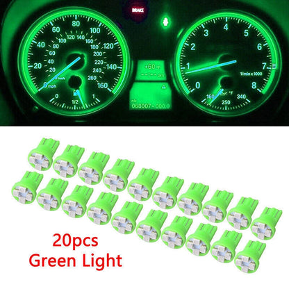 T10 Green LED Speedometer Instrument Gauge Cluster Dash Light Bulbs for Car