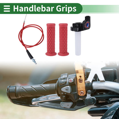 7/8" 22mm Hand Grips Cover Kit for Motorcycle Rubber Red Diamonds Pattern