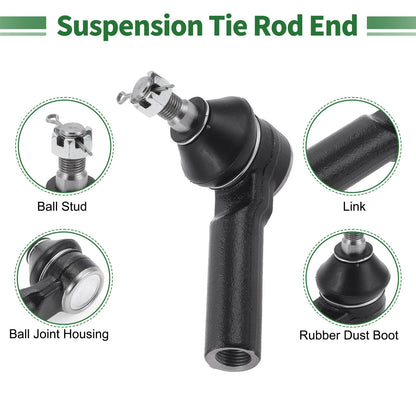 10 x Front Suspension Kit Tie Rod Ends Sway Bar Links for Mazda