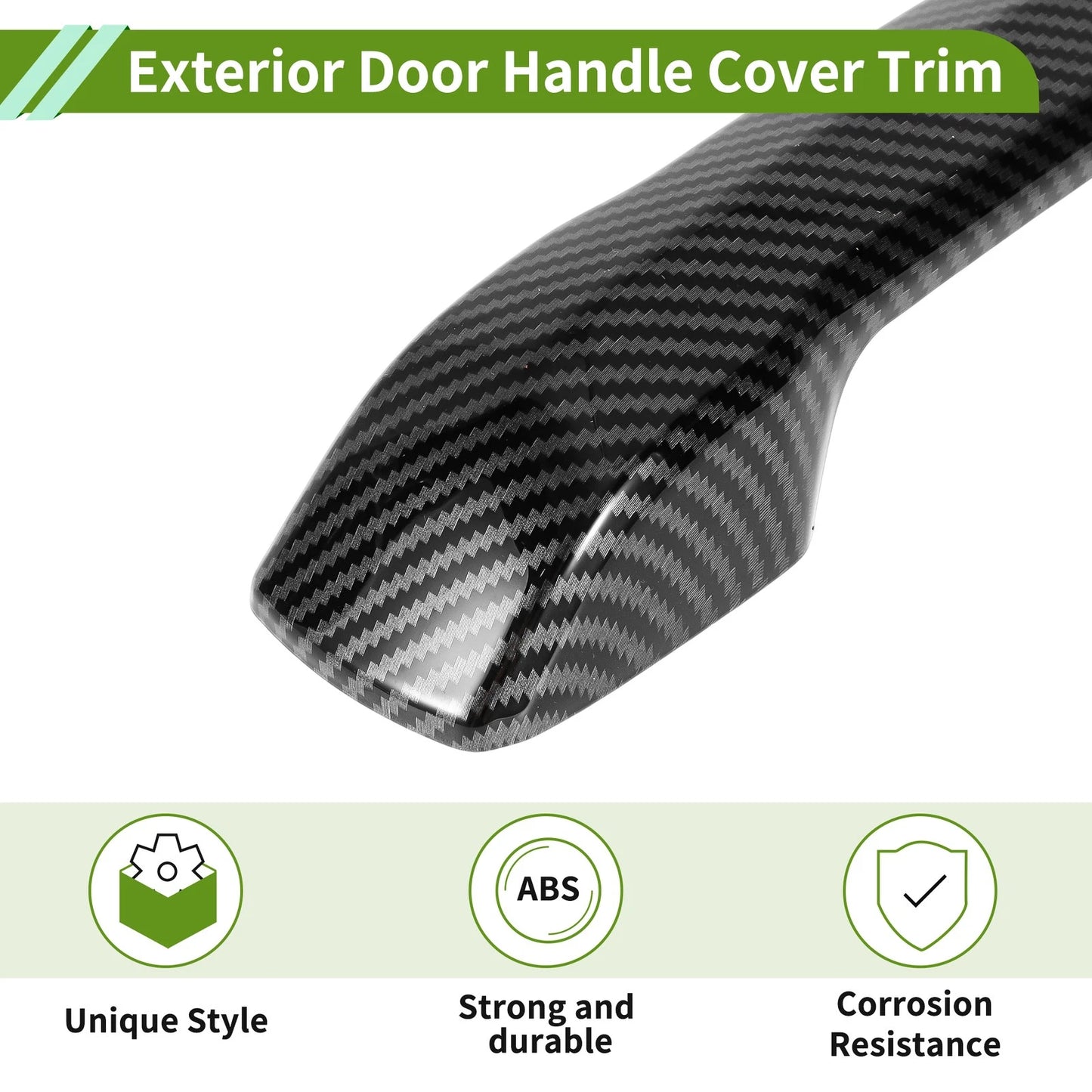 Exterior Door Handle Cover Trim for Toyota Tacoma (2024-2025) Carbon Fiber Black