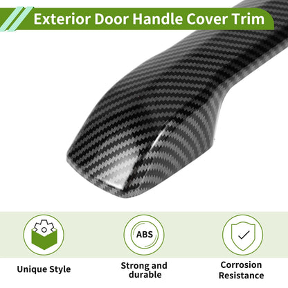 Exterior Door Handle Cover Trim for Toyota Tacoma (2024-2025) Carbon Fiber Black