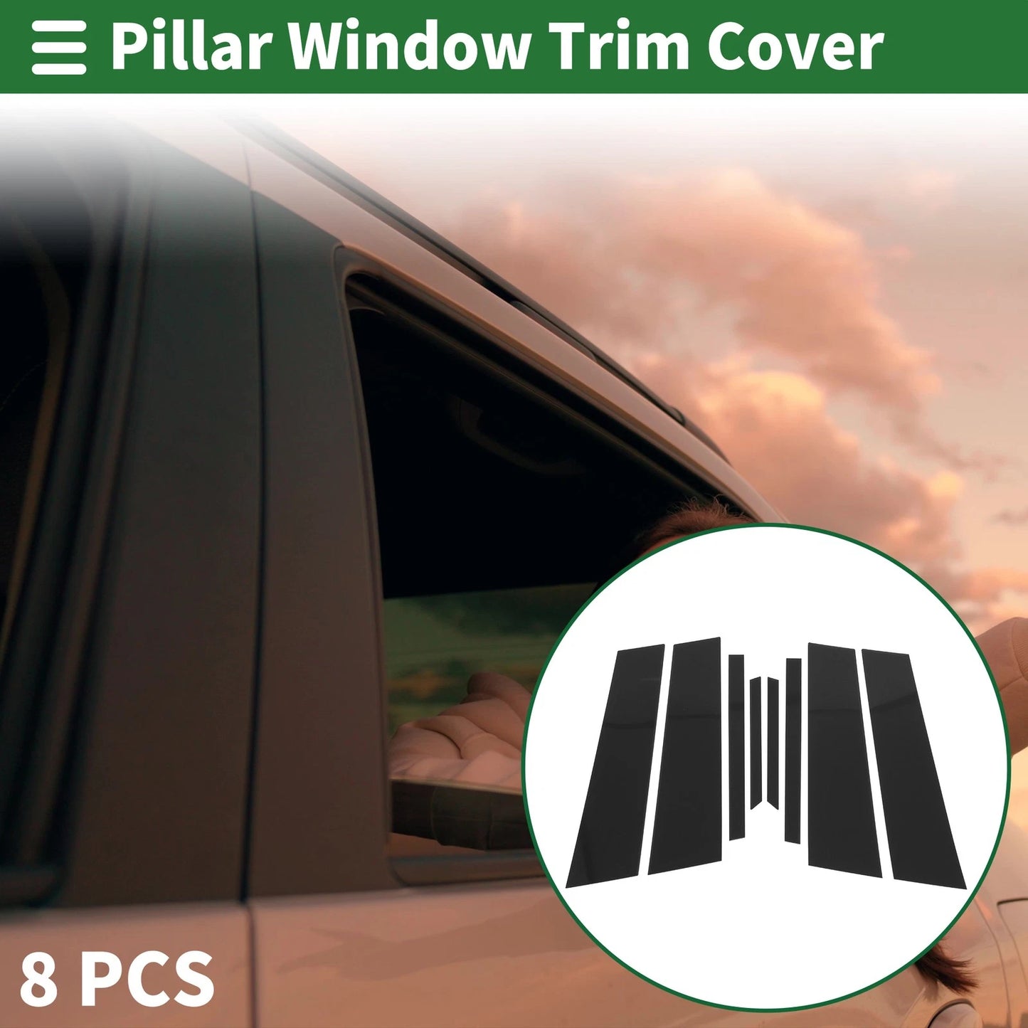 8 x Door Pillar Window Trim Black BMW X2 (2018-2024)