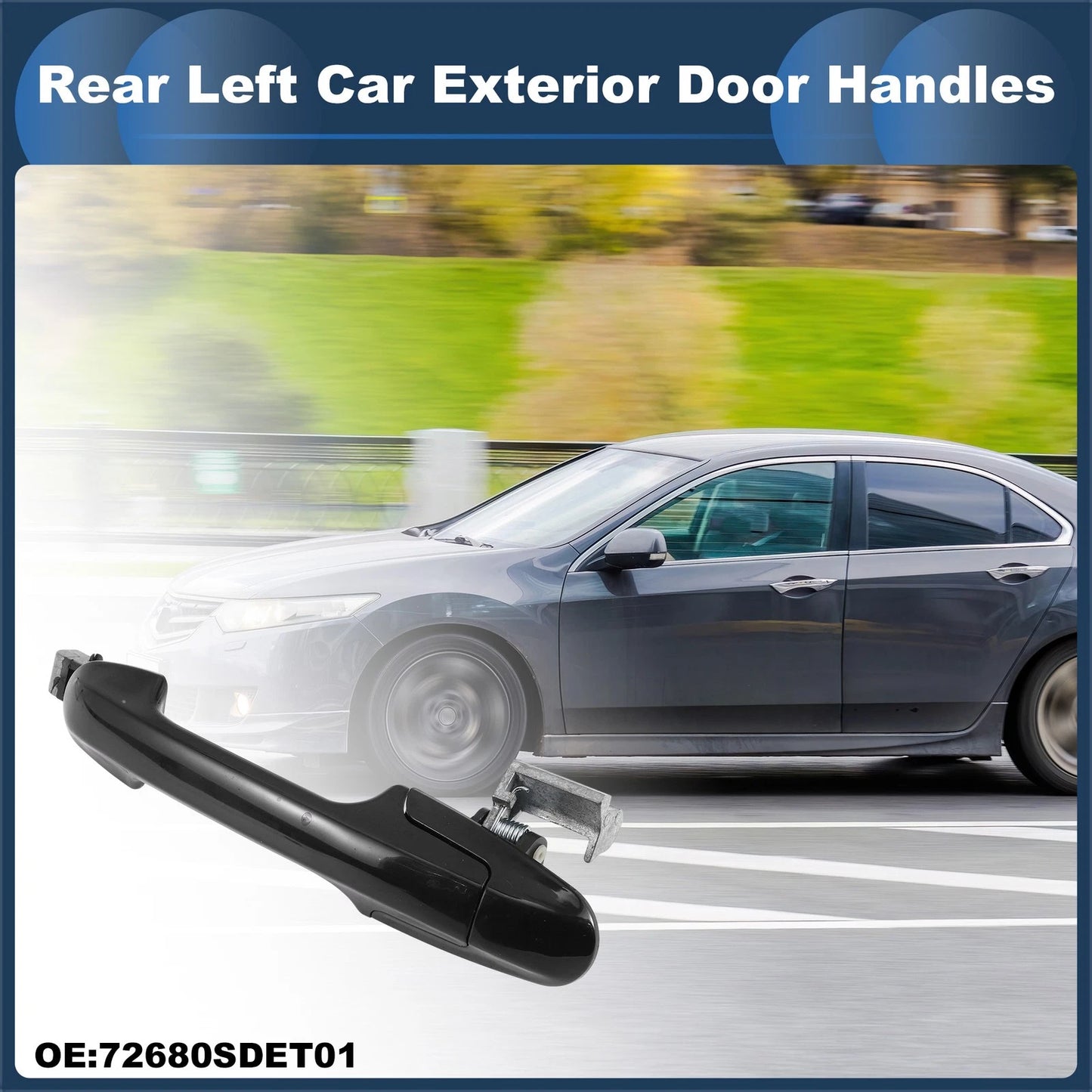Rear Left Exterior Door Handle for Honda Accord (2003-2007) - Black