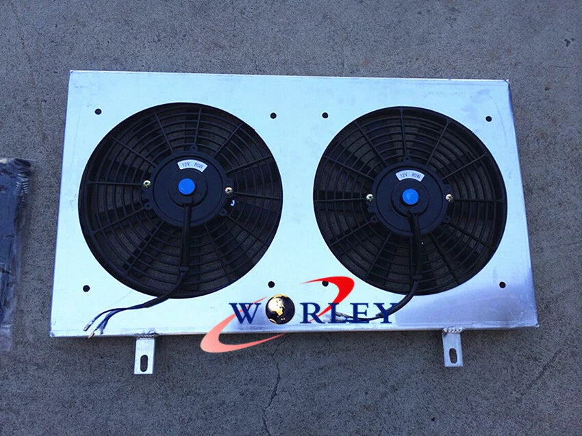 Aluminum Radiator Fan Shroud + Fans for Nissan Skyline R32 GTS GTR (1989-1994)