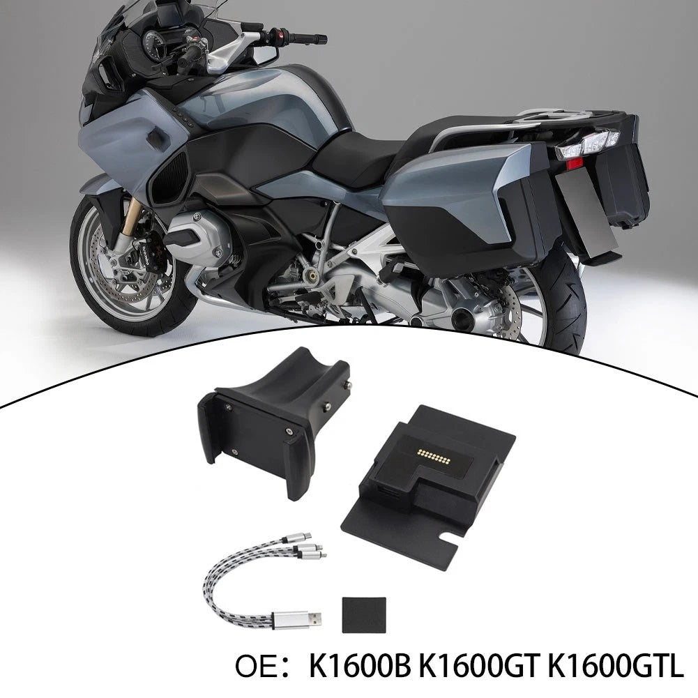 Bracket Mount Stand GPS Phone Navigation USB Charger ABS Material for Motorcycle