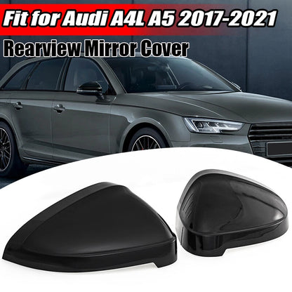 Gloss Black Mirror Cover Caps for Audi A4 B9, S4, A5, S5, RS5 (2016-2022)