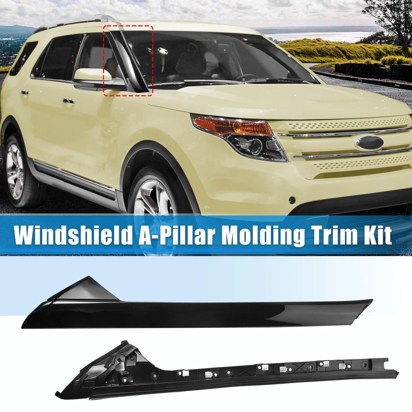 Windshield A-Pillar Trim Panel for Ford Explorer (2011-2019) Passenger Side